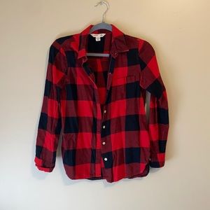 Classic red flannel shirt